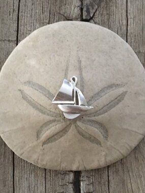 Vintage sail boat sterling silver charm 925 gift necklace bracelet sailboat boat